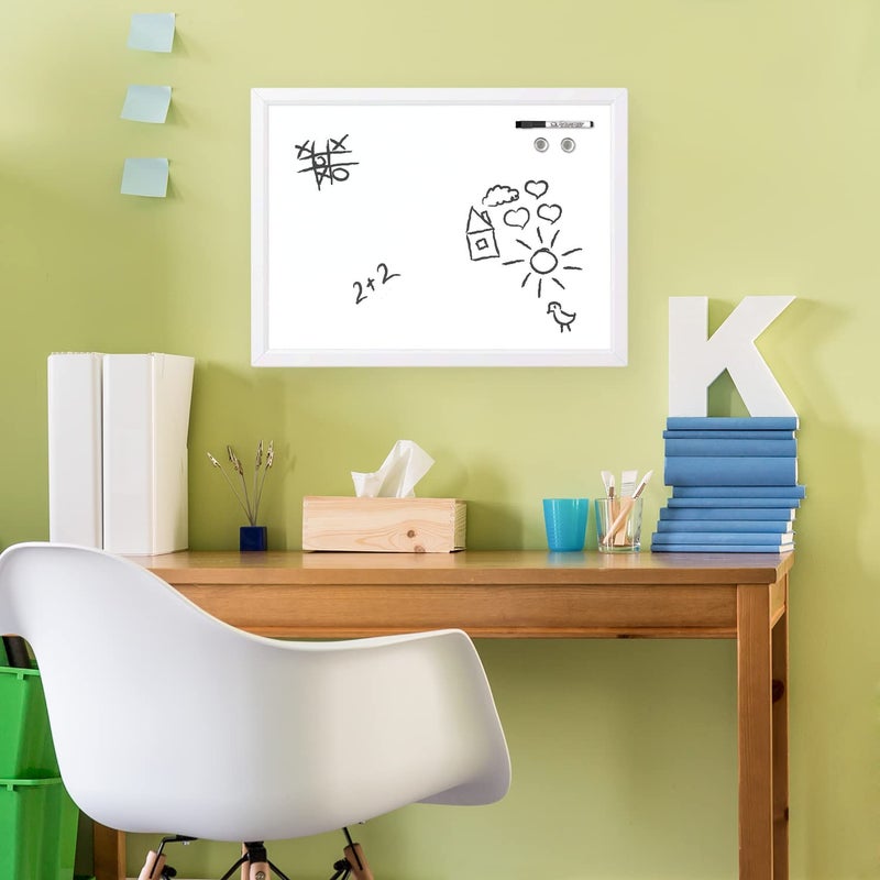 Quartet لوحة بيضاء قابلة للمسح الجاف مغناطيسية من كوارتيه، 17" × 23"، إطار أبيض (MDW1723W-AZS) - Image 2